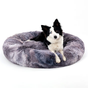 Panier donut ultra moelleux pour chien & chat – Peluche longue, lavable (S/M)